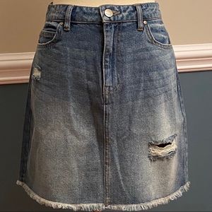 Harper Distressed Denim Skirt